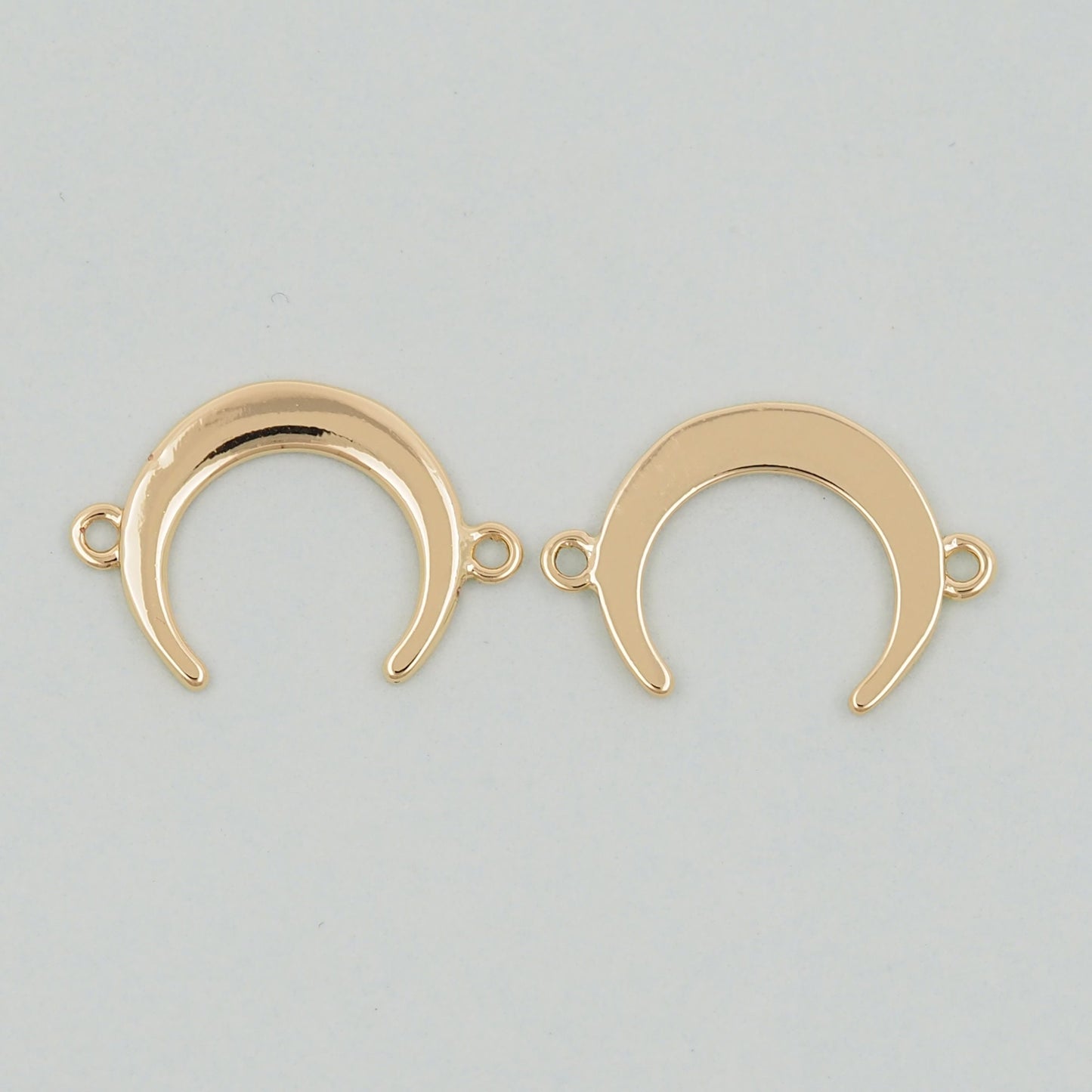 18K Gold Filled Horn Pendant,Horn Connector Charm Bracelet Necklace for DIY Jewelry Making Supply