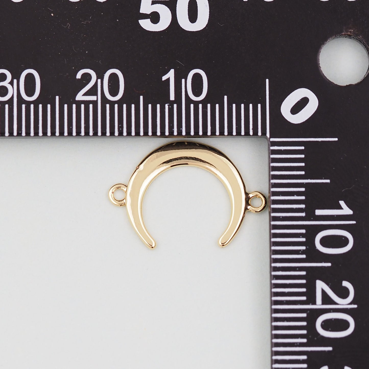 18K Gold Filled Horn Pendant,Horn Connector Charm Bracelet Necklace for DIY Jewelry Making Supply