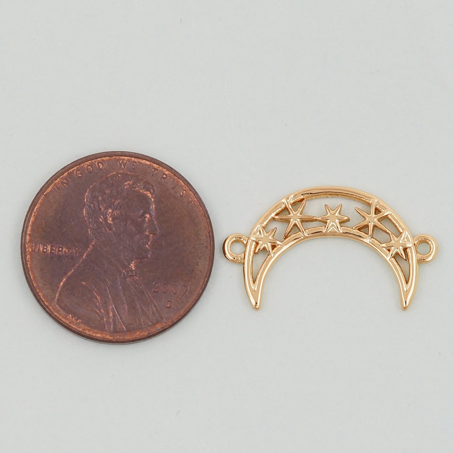 Gold Moon Charms,18K Gold Filled Star Pendant,Moon Charm Bracelet Necklace for DIY Jewelry Making Supply
