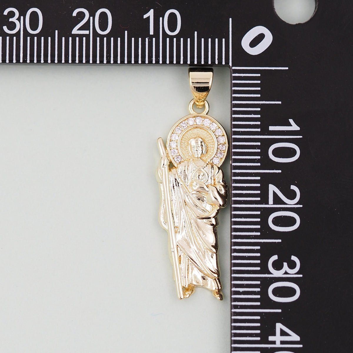 Gold Saint Jude Charms,18K Gold Filled Saint Jude Pendant,Saint Jude Charm Bracelet Necklace for DIY Jewelry Making Supply