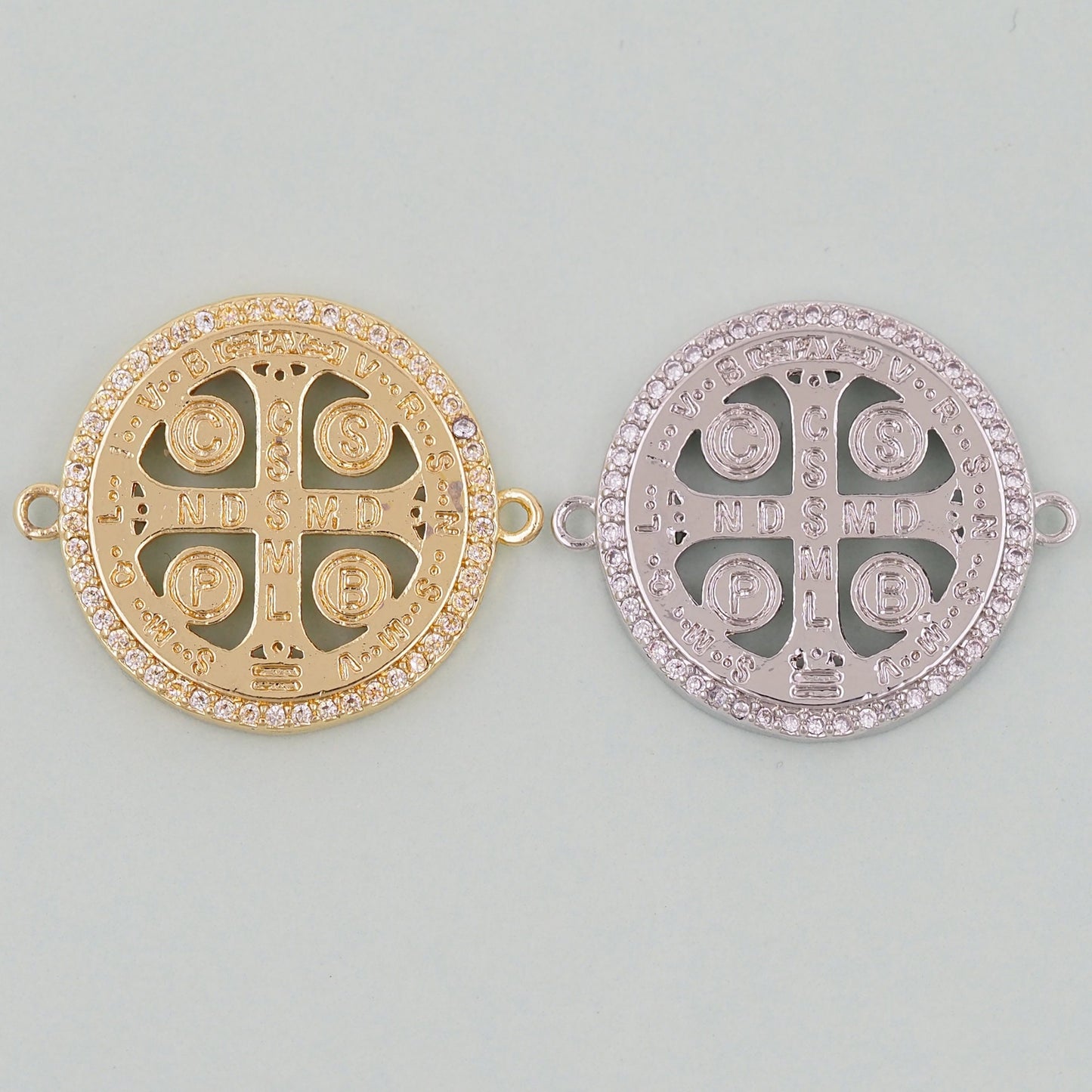 Gold religion Charms,18K Gold Filled religion Pendant,Cross Connector Charm Bracelet Necklace for DIY Jewelry Making Supply