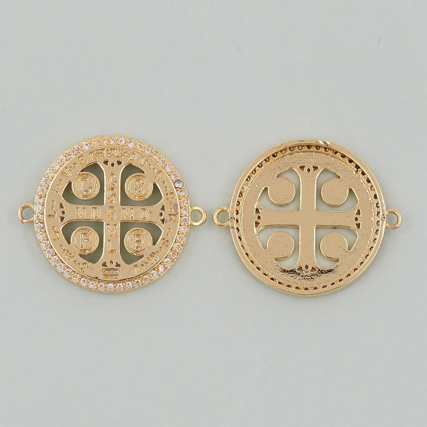 Gold religion Charms,18K Gold Filled religion Pendant,Cross Connector Charm Bracelet Necklace for DIY Jewelry Making Supply