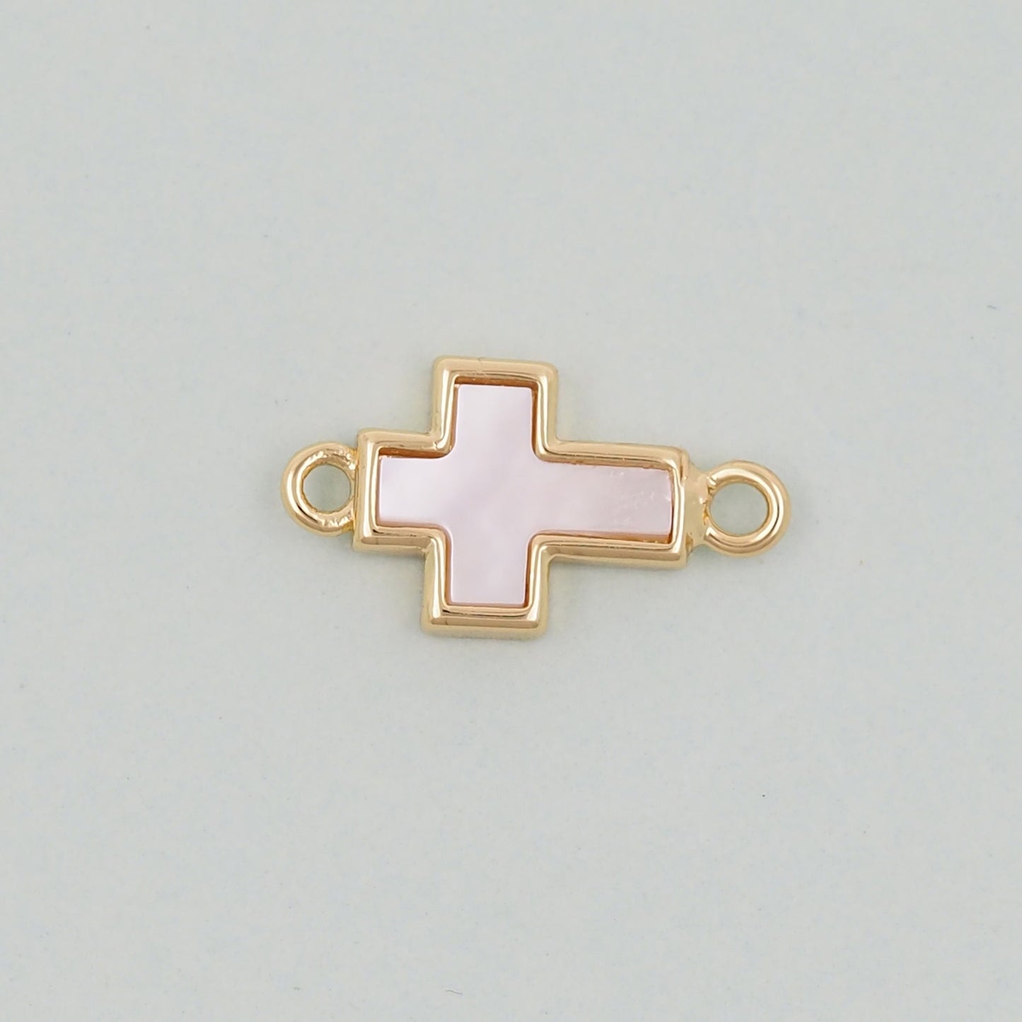 18K Gold Filled Cross Pendant,Cross Connector Charm Bracelet Necklace for DIY Jewelry Making Supply