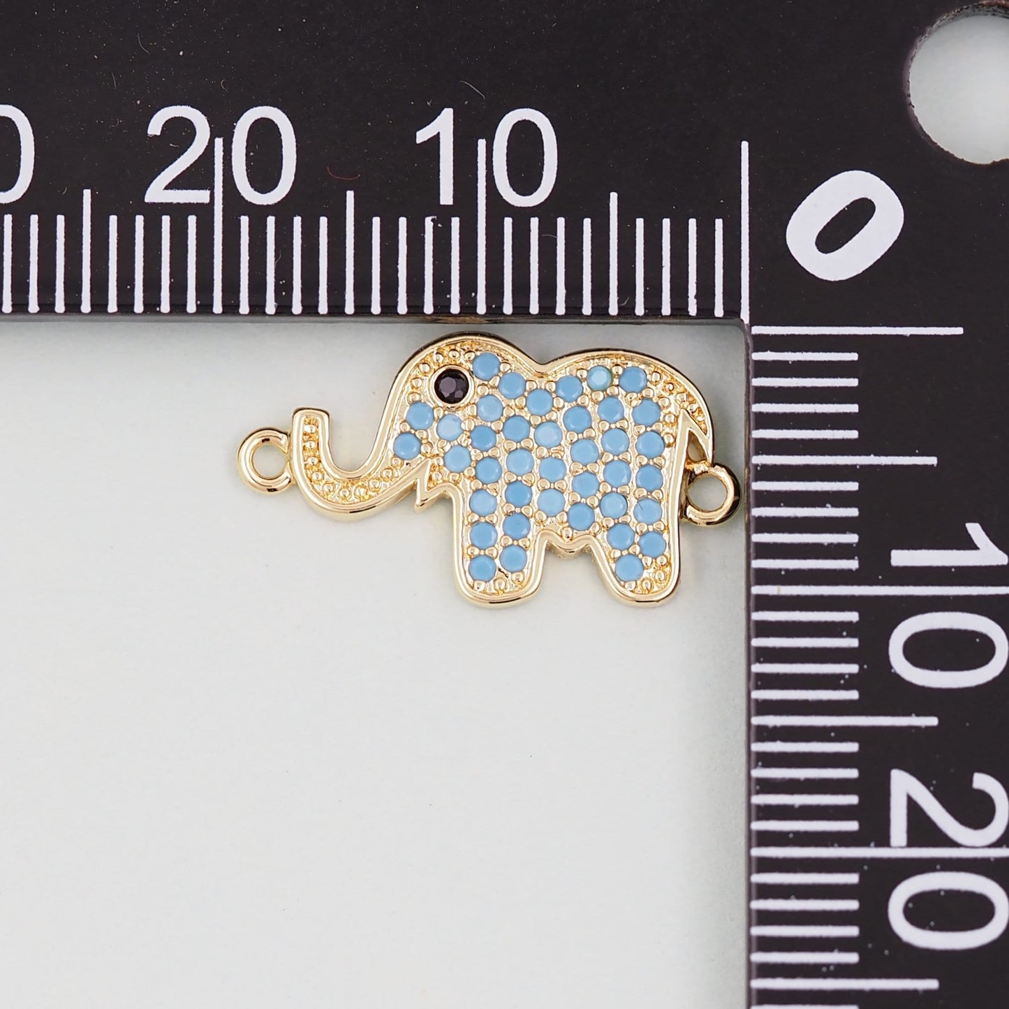 Gold Elephant Charms,18K Gold Filled CZ Elephant Pendant,Elephant Connector Charm Bracelet Necklace for DIY Jewelry Making Supply