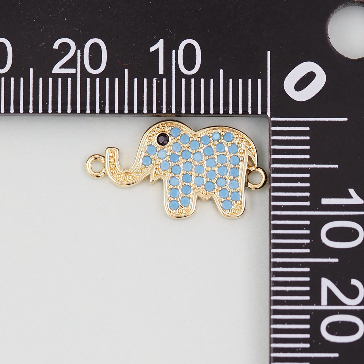 Gold Elephant Charms,18K Gold Filled CZ Elephant Pendant,Elephant Connector Charm Bracelet Necklace for DIY Jewelry Making Su