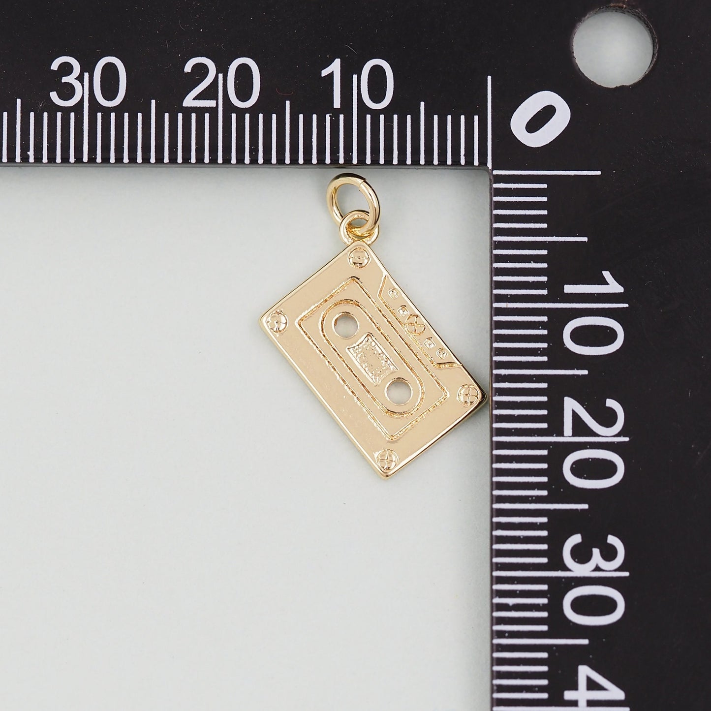 18K Gold Filled Cassette Tape Pendant,Cassette Tape Charm Bracelet Necklace for DIY Jewelry Making Supply