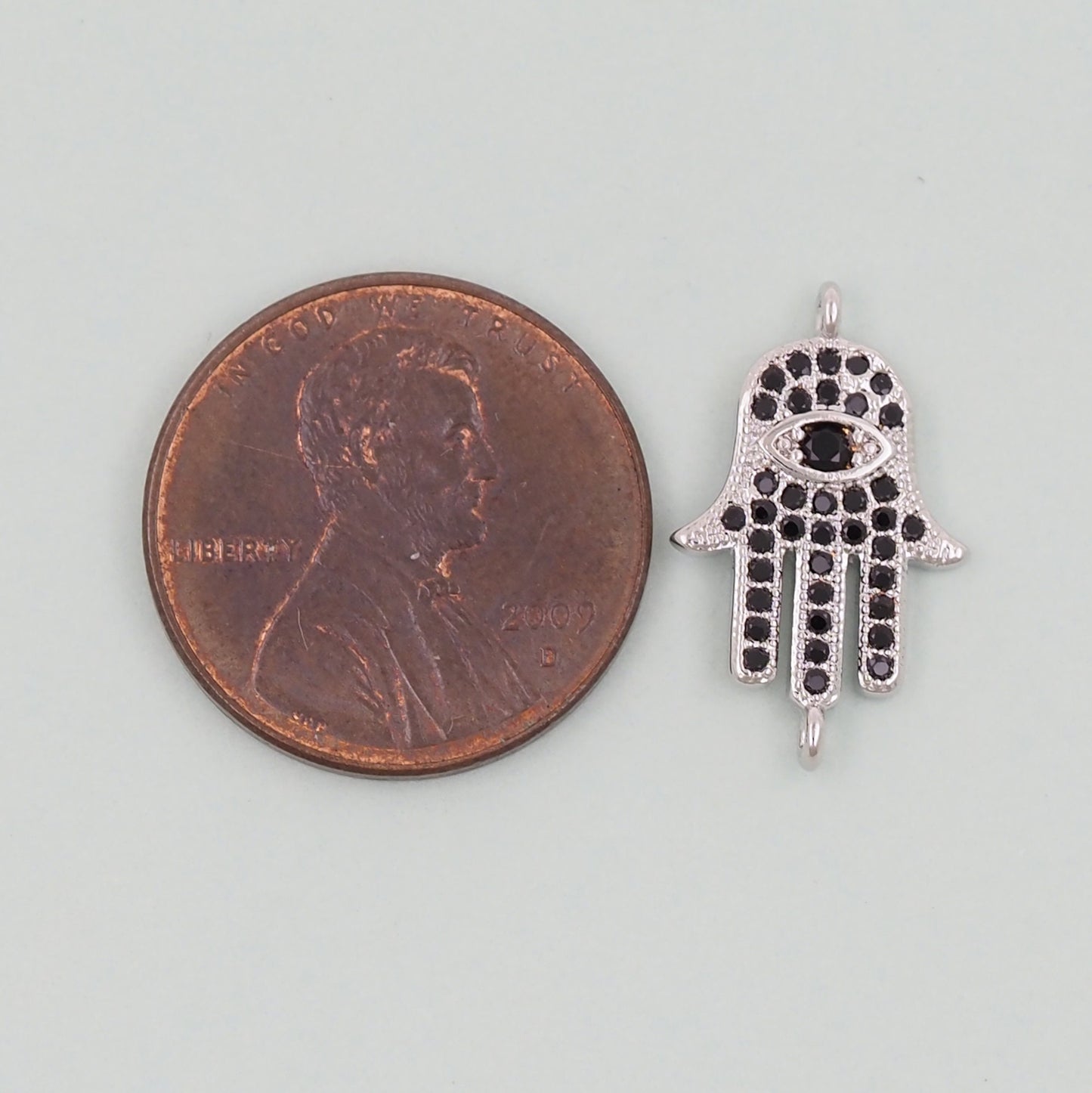 Gold Hamsa Connector Charms,18K Gold Filled Hamsa Evil eye Pendant,CZ Micro Pave Hamsa Bracelet Necklace for DIY Jewelry Making Supply