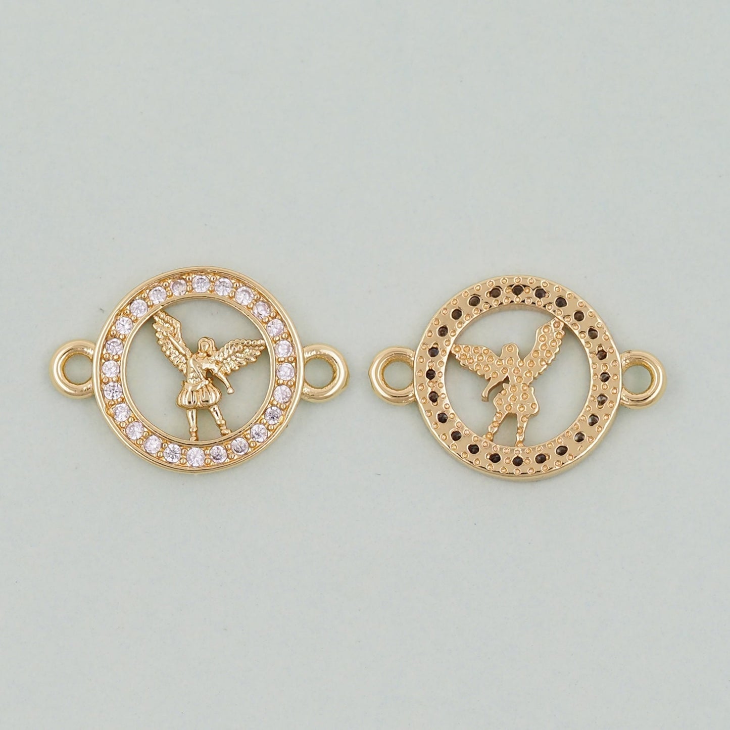 Gold Angel Connector Charms,18K Gold Filled Angel Pendant,Angel Charm Bracelet Necklace for DIY Jewelry Making Supply