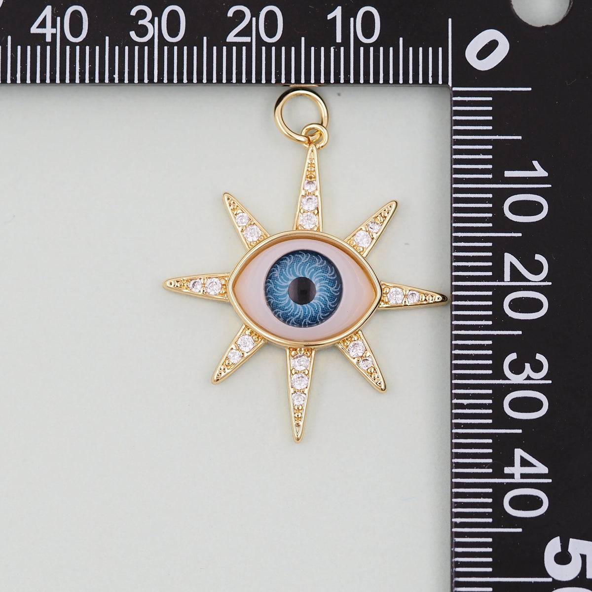Gold Evil Eye Charms,18K Gold Filled Evil Eye Pendant,Sun Evil Eye Charm Bracelet Necklace for DIY Jewelry Making Supply