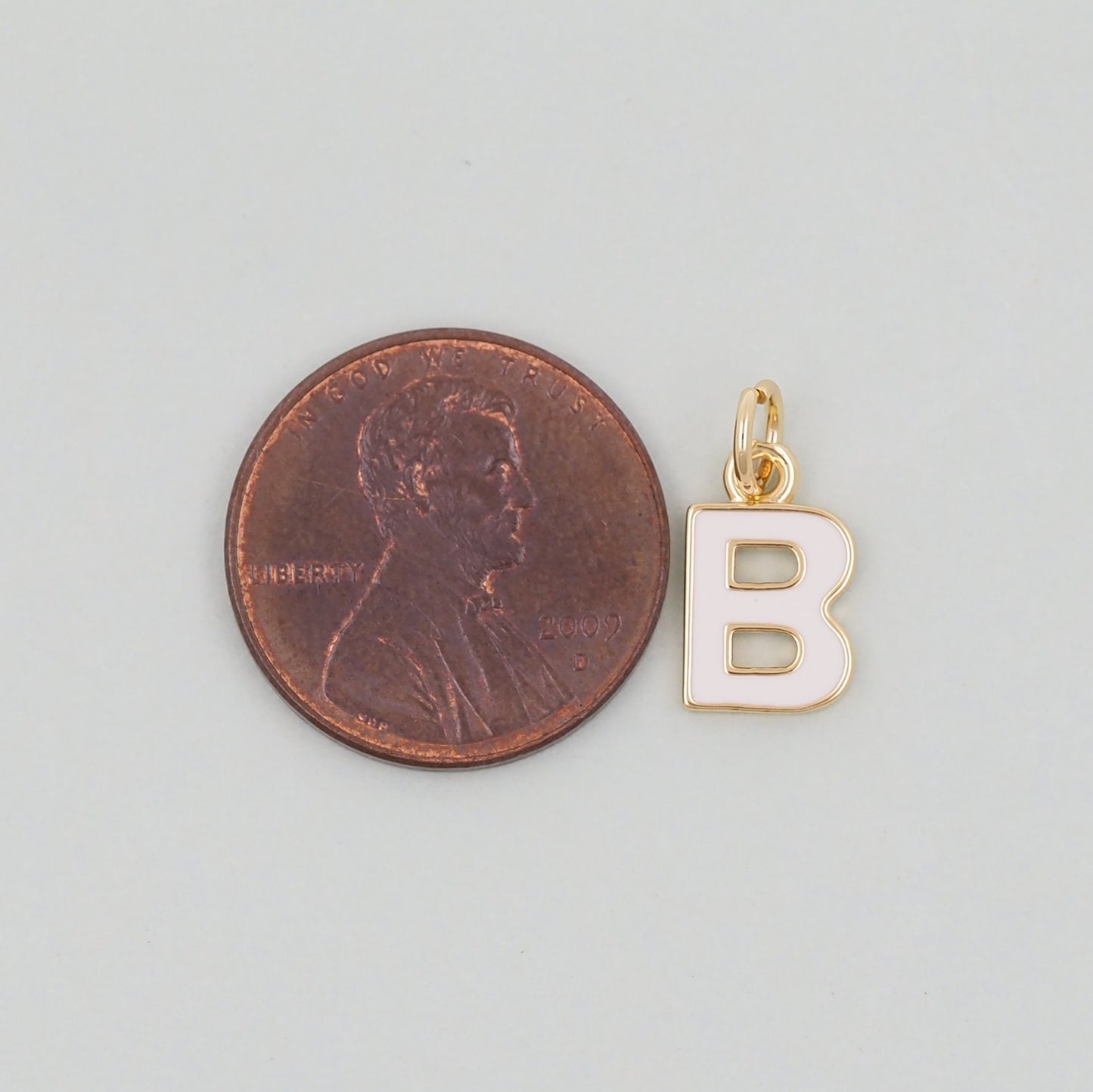 Gold letter Charms,18K Gold Filled letter Pendant,White enamel initial Charm Bracelet Necklace for DIY Jewelry Making Supply