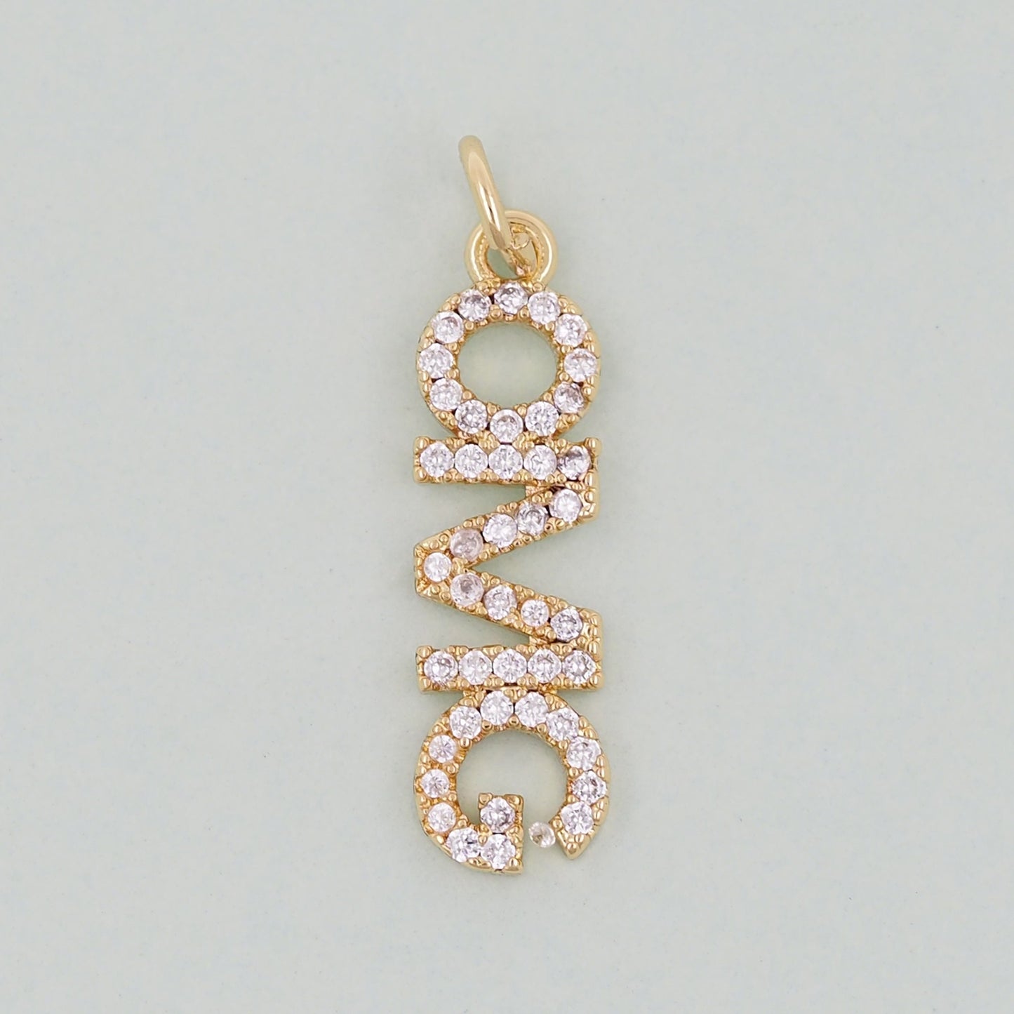 Gold letter Charms,18K Gold Fille OMG Pendant,omg Charm Bracelet Necklace for DIY Jewelry Making Supply