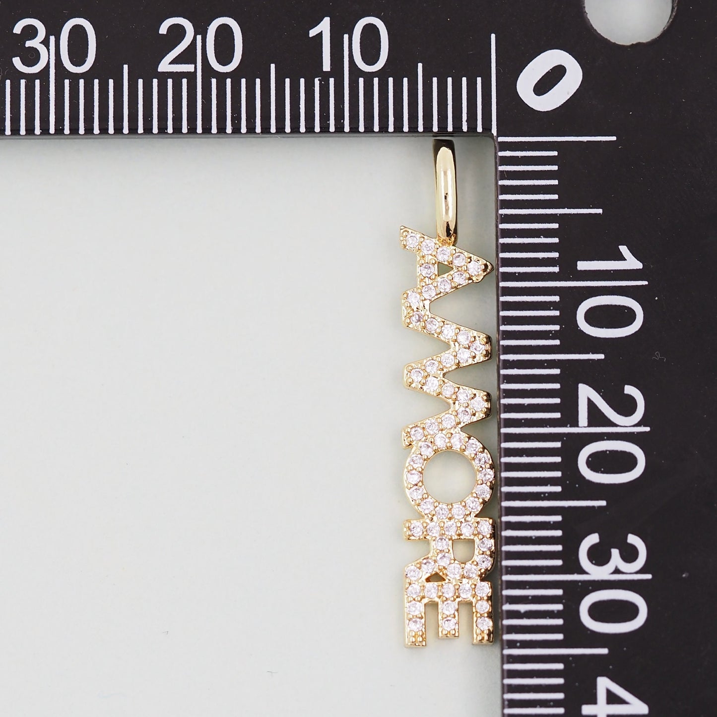 Gold letter Charms,18K Gold Fille amore Pendant,amore Charm Bracelet Necklace for DIY Jewelry Making Supply