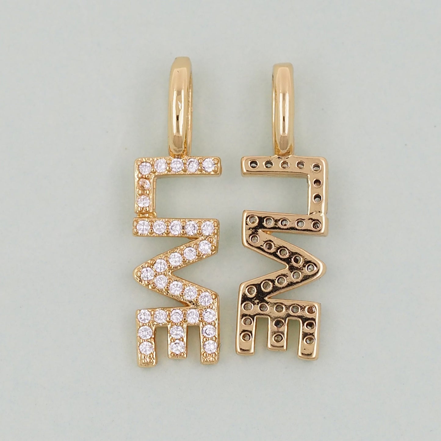 Gold letter Charms,18K Gold Fille Live Pendant,Live Charm Bracelet Necklace for DIY Jewelry Making Supply