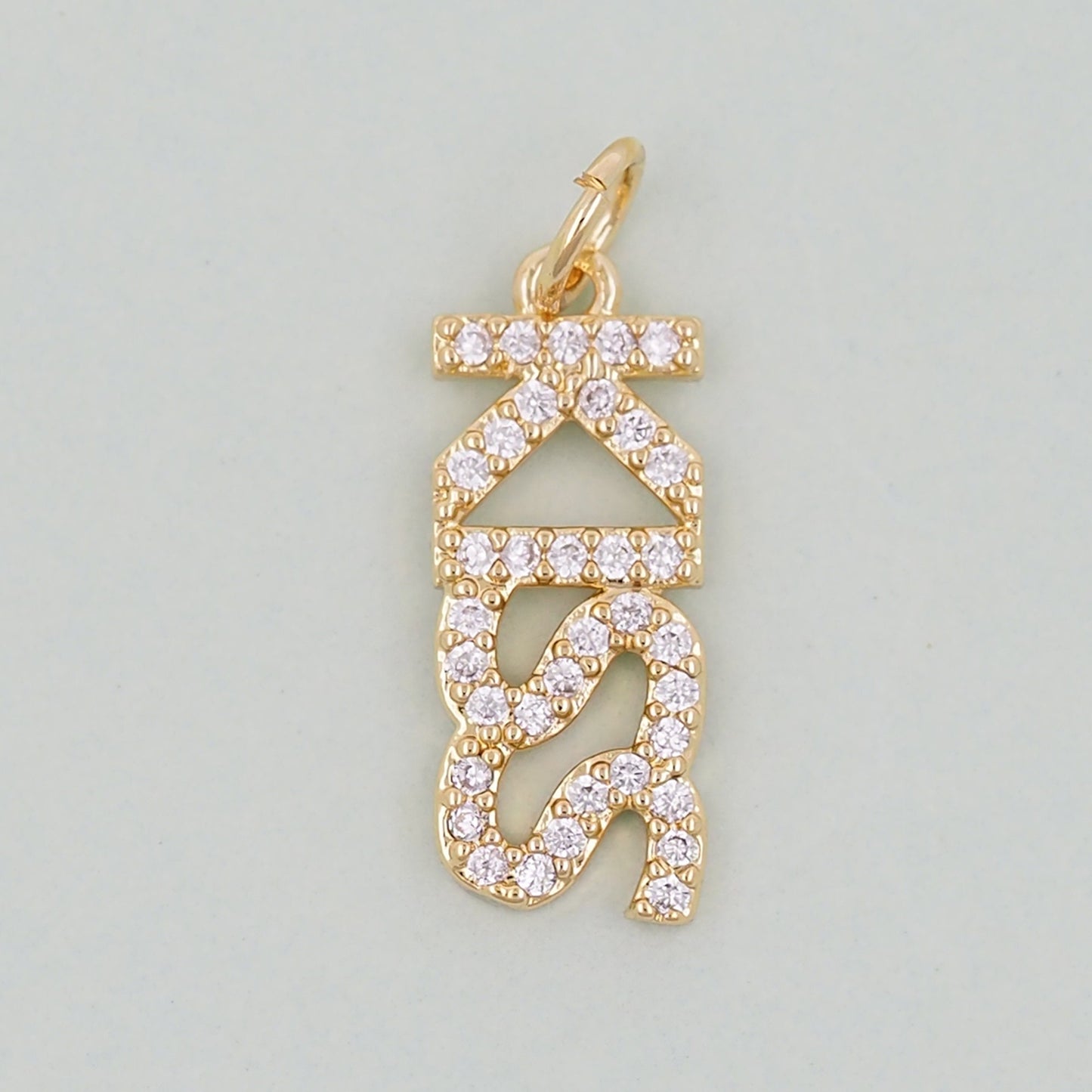 Gold letter Charms,18K Gold Fille Kiss Pendant,Kiss Charm Bracelet Necklace for DIY Jewelry Making Supply