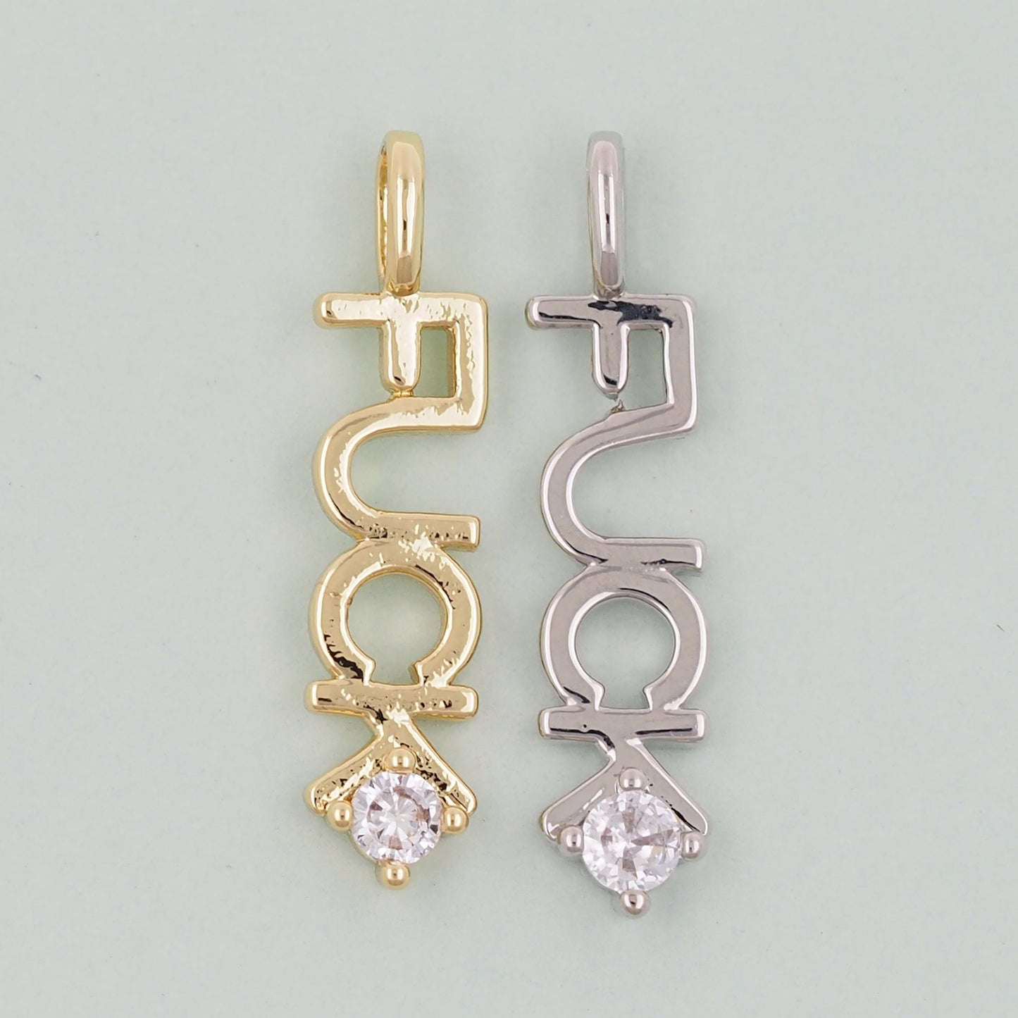 Gold letter Charms,18K Gold Fille Fuck Pendant,Fuck Charm Bracelet Necklace for DIY Jewelry Making Supply