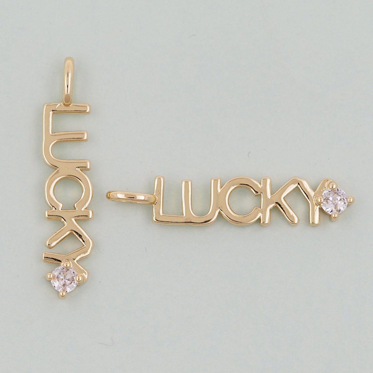 Gold letter Charms,18K Gold Fille Lucky Pendant,Lucky Charm Bracelet Necklace for DIY Jewelry Making Supply