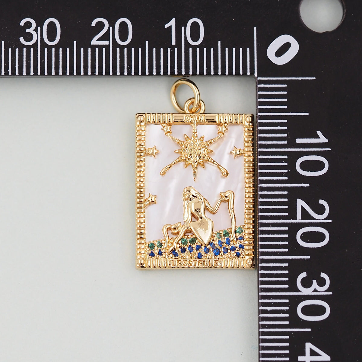 Gold Tarot Charms,18K Gold Fille Tarot Pendant,Tarot Star Charm Bracelet Necklace for DIY Jewelry Making Supply