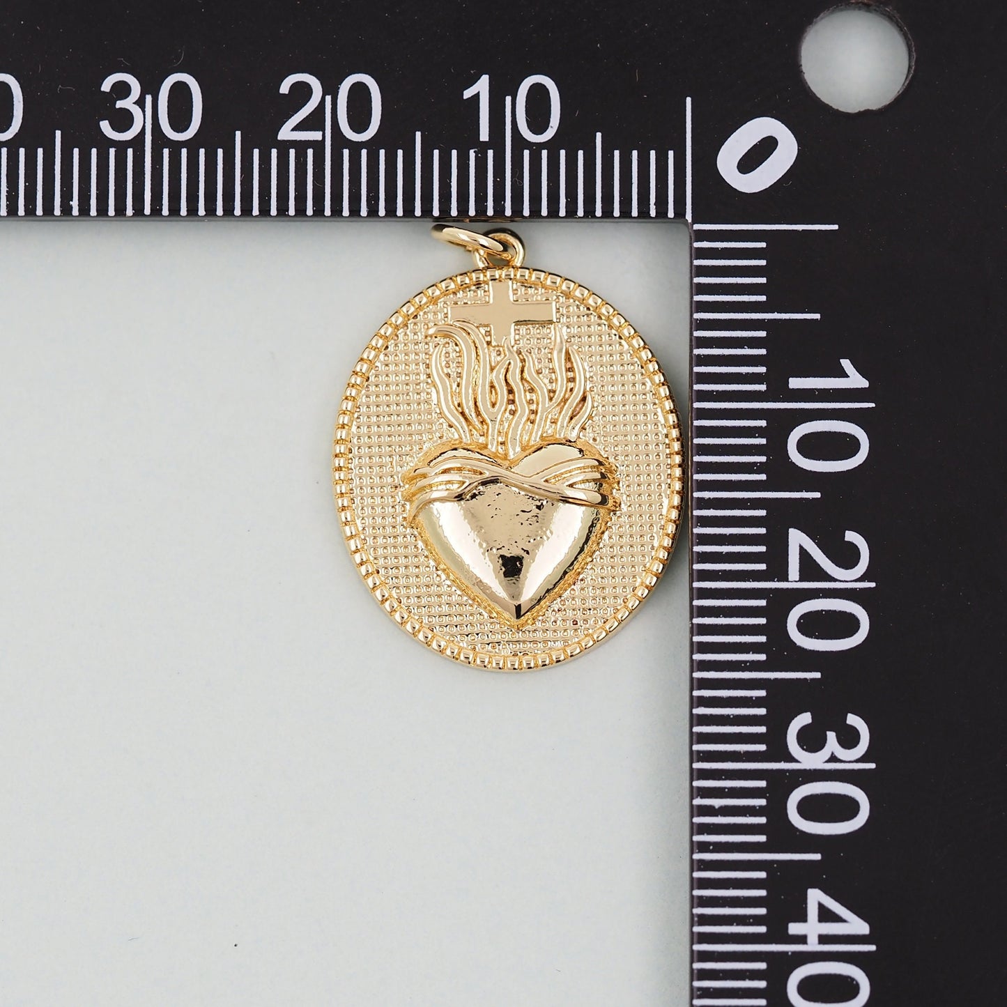 Gold Heart Charms,18K Gold Filled Cross Heart Pendant,sacred Heart Charm Bracelet Necklace for DIY Jewelry Making Supply