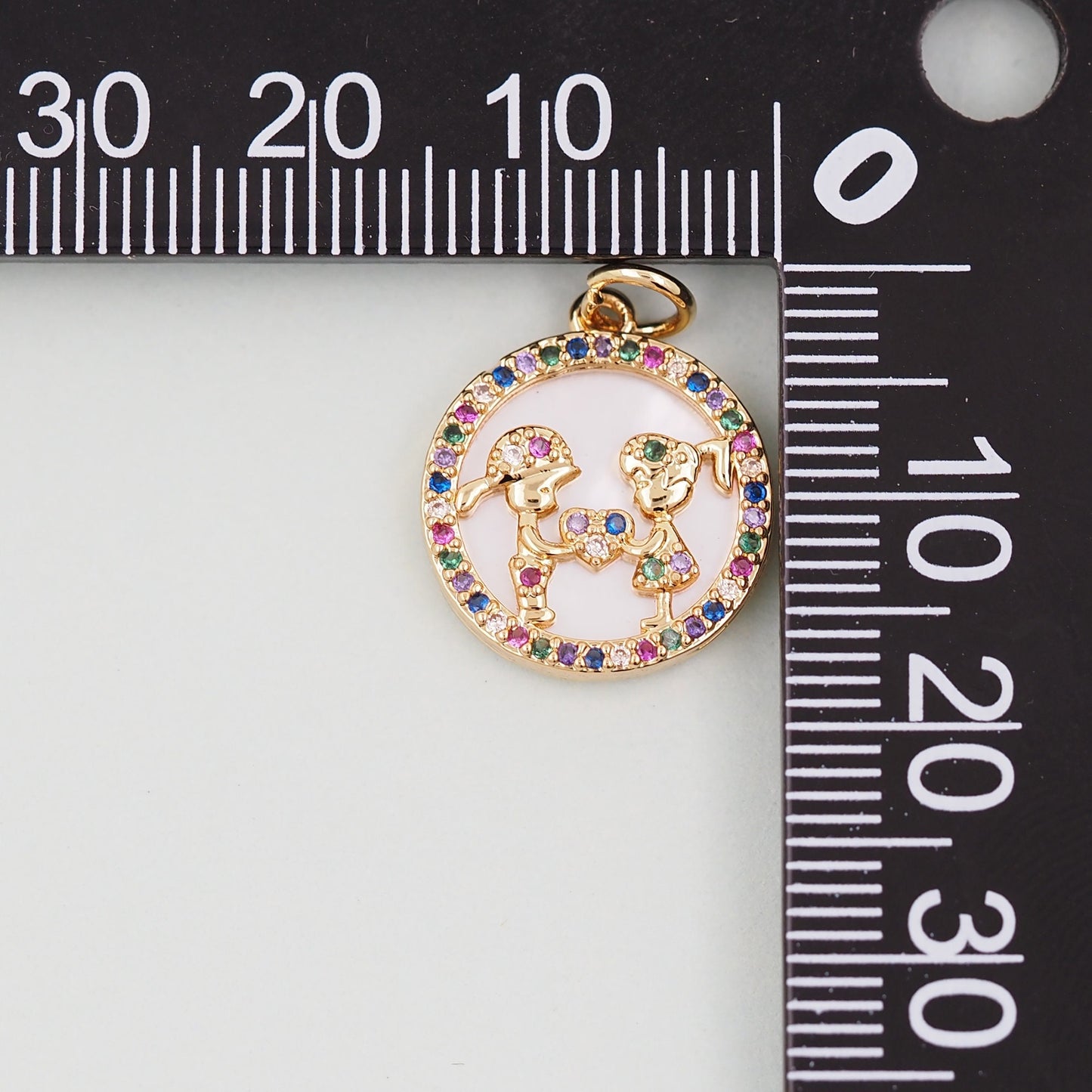 18K Gold Filled Boy Girl Pendant,Boy Girl Charm Bracelet Necklace for DIY Jewelry Making Supply