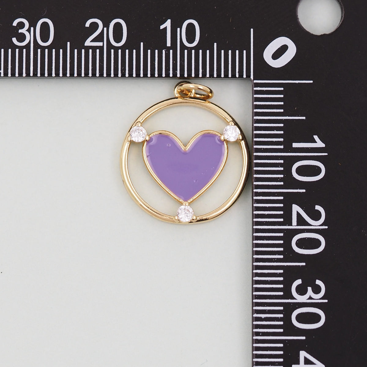18K Gold Filled Heart Enamel Charm Pendant for Jewelry Making