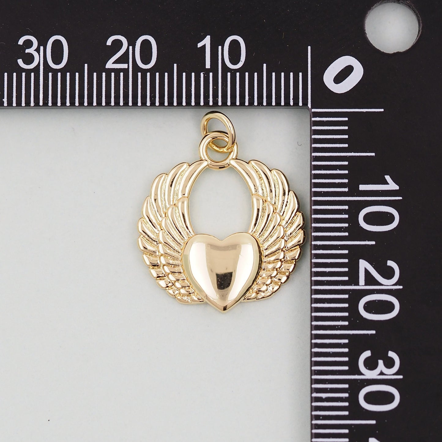 Gold Wings Heart Charms,18K Gold Filled Heart Pendant,Heart Charm Bracelet Necklace for DIY Jewelry Making Supply