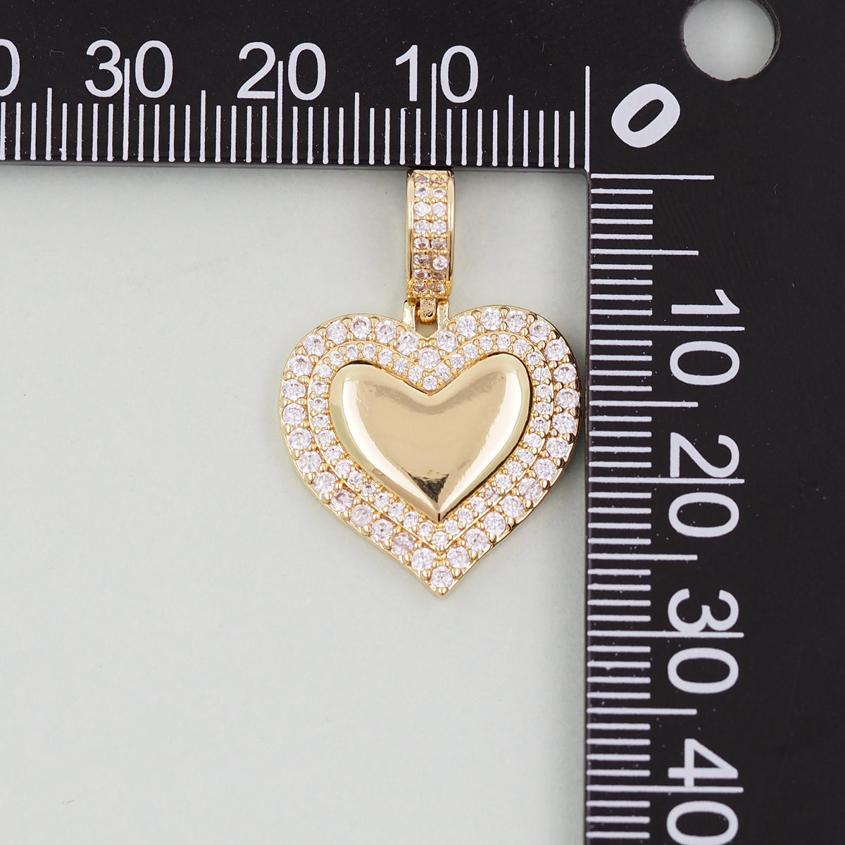18K Gold Filled Heart Charm Pendant for Jewelry Making