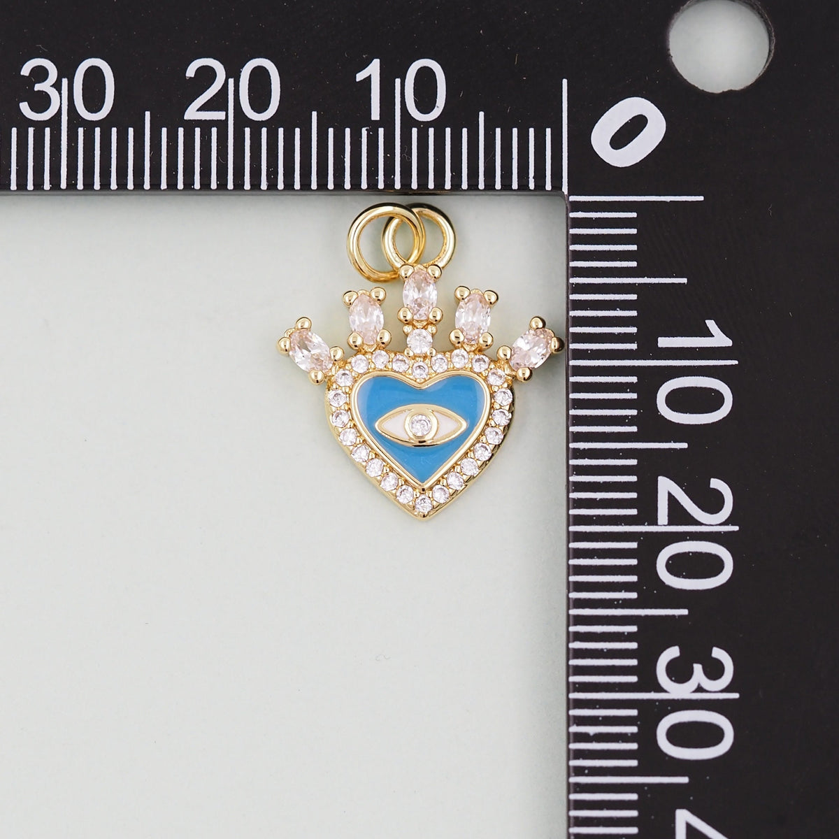 18K Gold Filled Evil Eye Charm Pendant for Jewelry Making