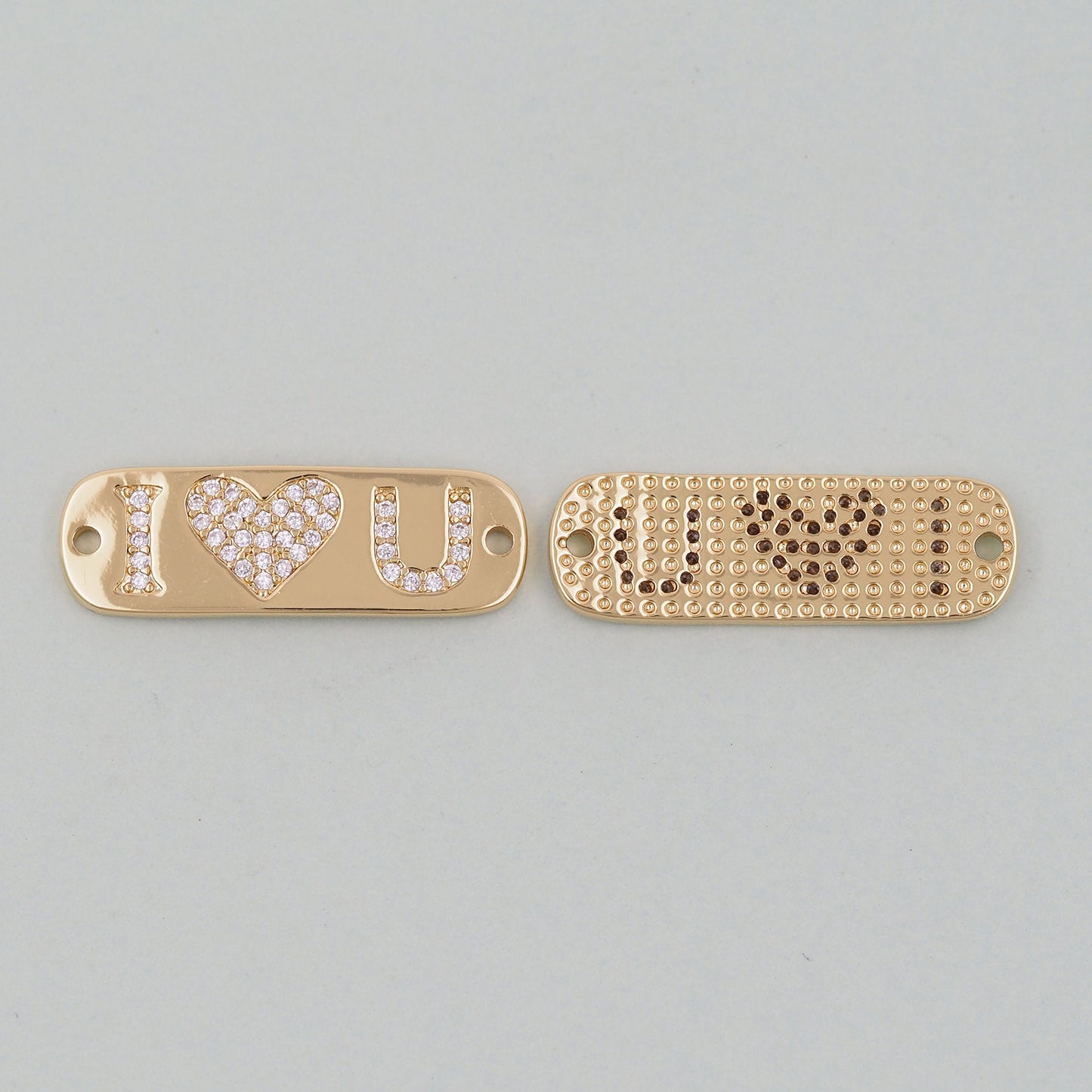Gold Heart Charms,18K Gold Filled Heart Pendant,I love you Heart Charm Bracelet Necklace for DIY Jewelry Making Supply