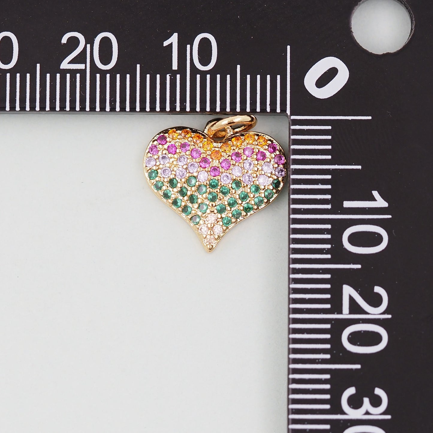 Gold colorful Heart Charms,18K Gold Filled Heart Pendant,Heart Charm Bracelet Necklace for DIY Jewelry Making Supply