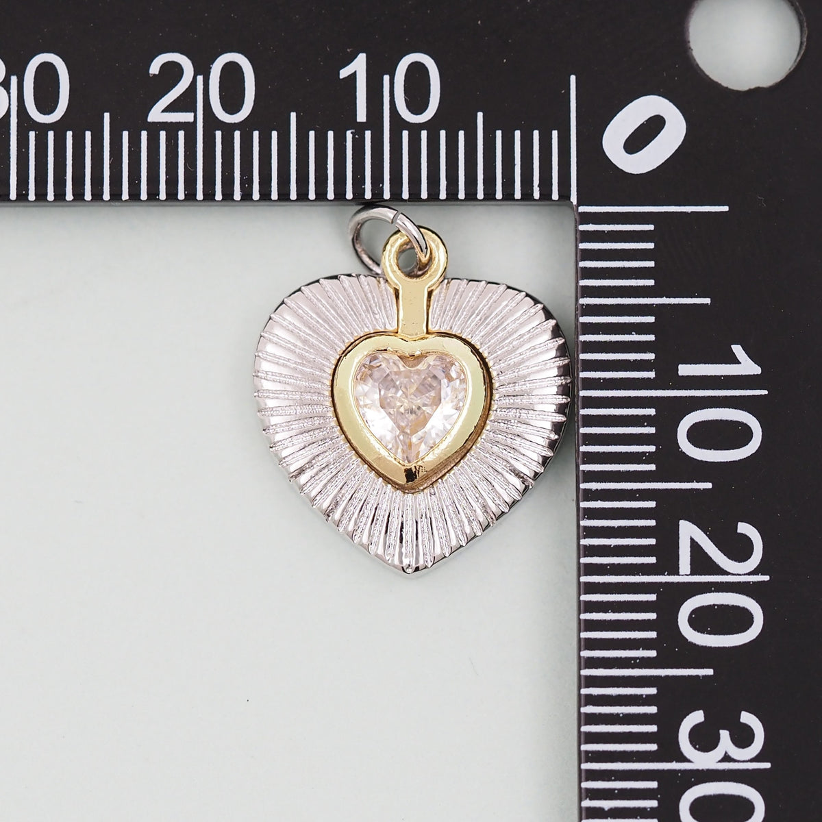 18K Gold Filled Heart Charm Pendant for Jewelry Making