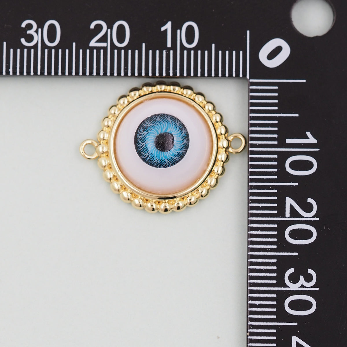 Gold Round Evil Eye Charms,18K Gold Filled Round Pendant,Silver Evil Eye Charm Bracelet Necklace for DIY Jewelry Making Suppl
