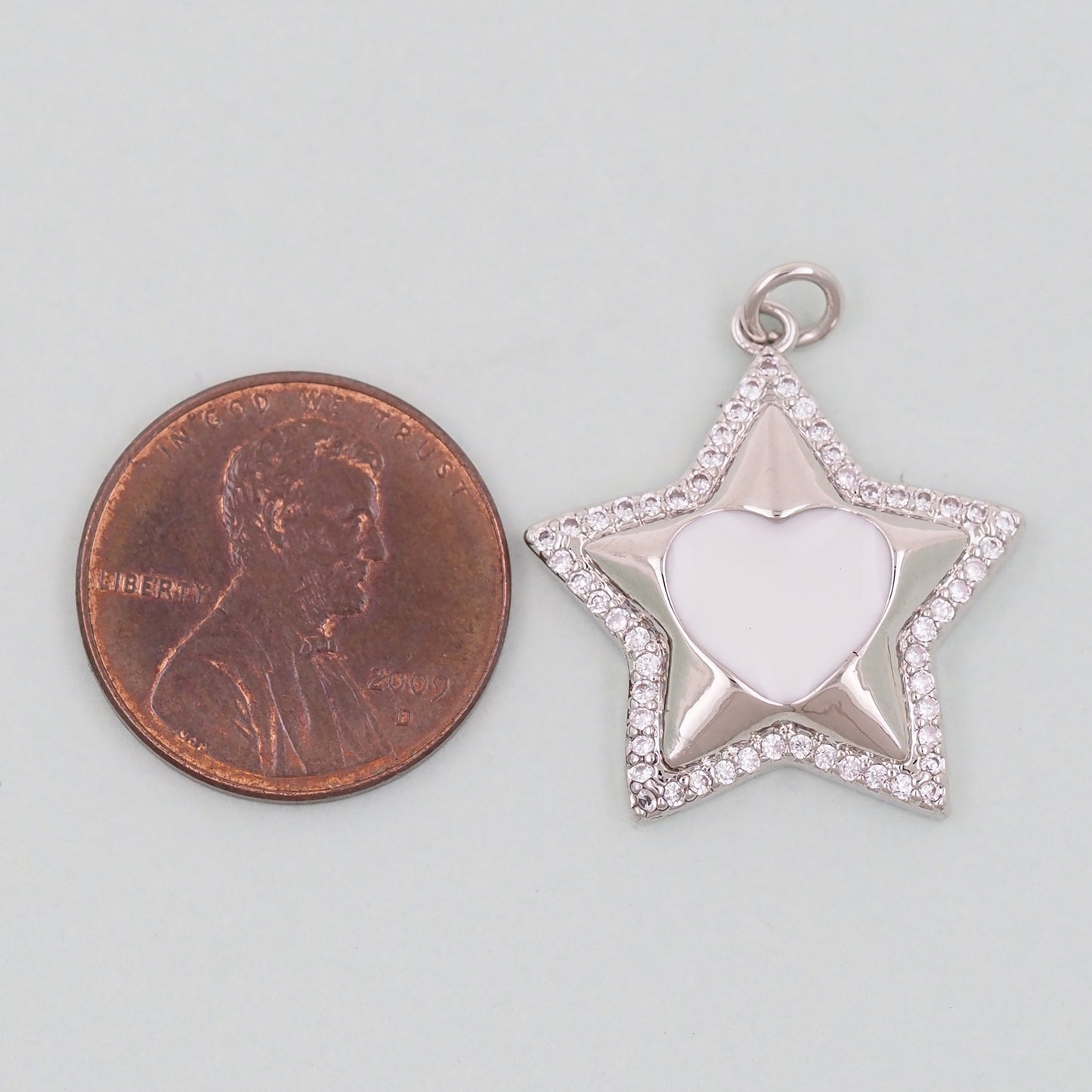 Gold Heart Star Charms,18K Gold Filled Heart Pendant,Star Heart Charm Bracelet Necklace for DIY Jewelry Making Supply