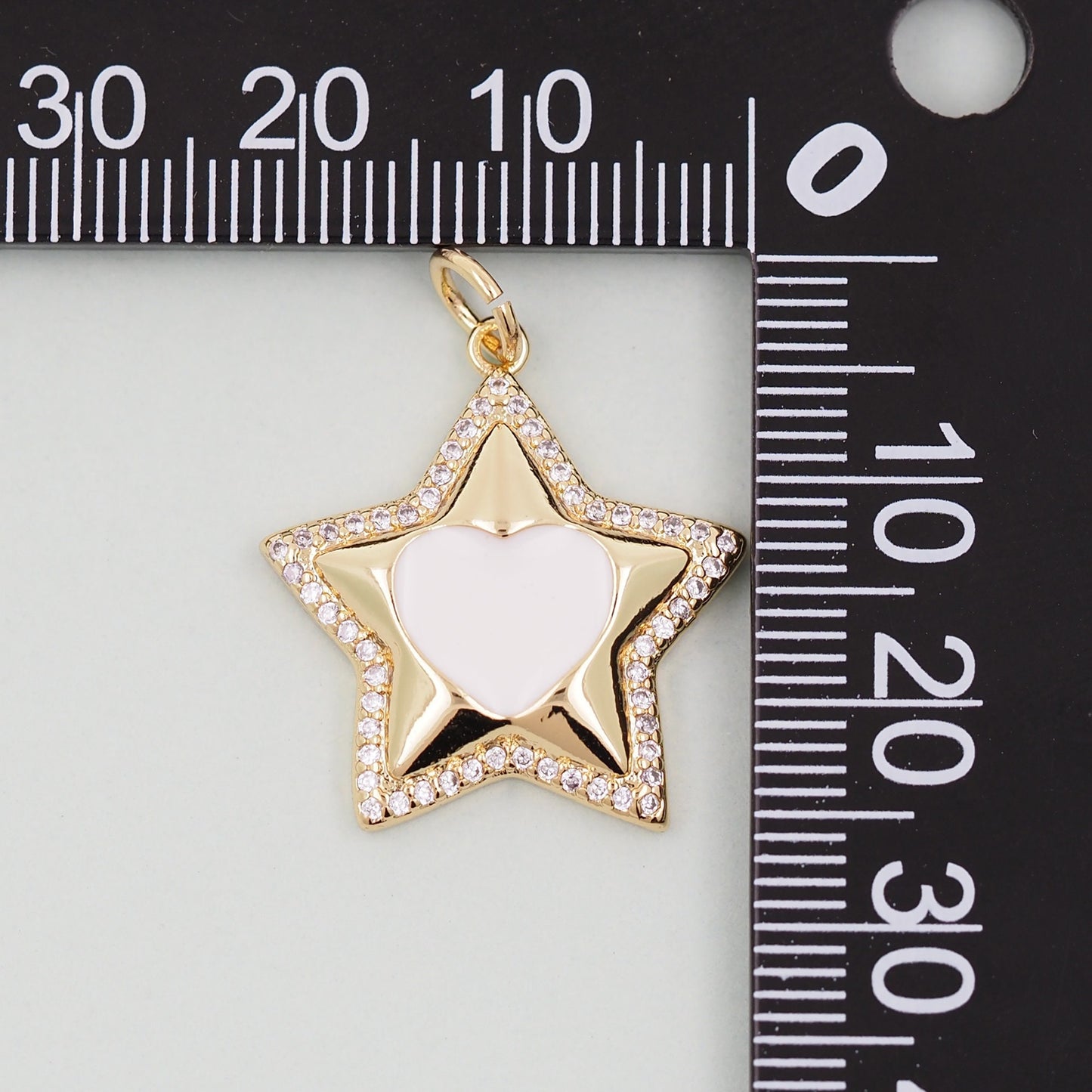 Gold Heart Star Charms,18K Gold Filled Heart Pendant,Star Heart Charm Bracelet Necklace for DIY Jewelry Making Supply