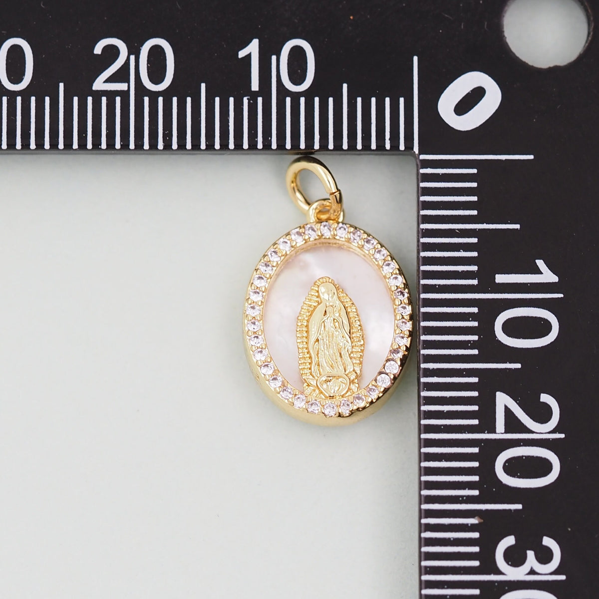 Gold Our Lady of Guadalupe Charms,18K Gold Filled virgin mary Pendant Charm Bracelet Necklace for DIY Jewelry Making Supply