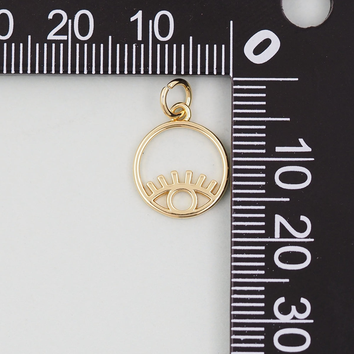 Gold Round Evil Eye Charms,18K Gold Filled Evil Eye Pendant,Evil Eye Charm Bracelet Necklace for DIY Jewelry Making Supply