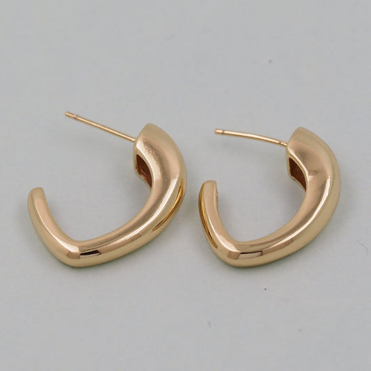 1pair 18K Gold Filled geometry Hoops Earrings,Gold Earrings,Dainty Hoops Huggie,Gold Huggies Hoop Earrings