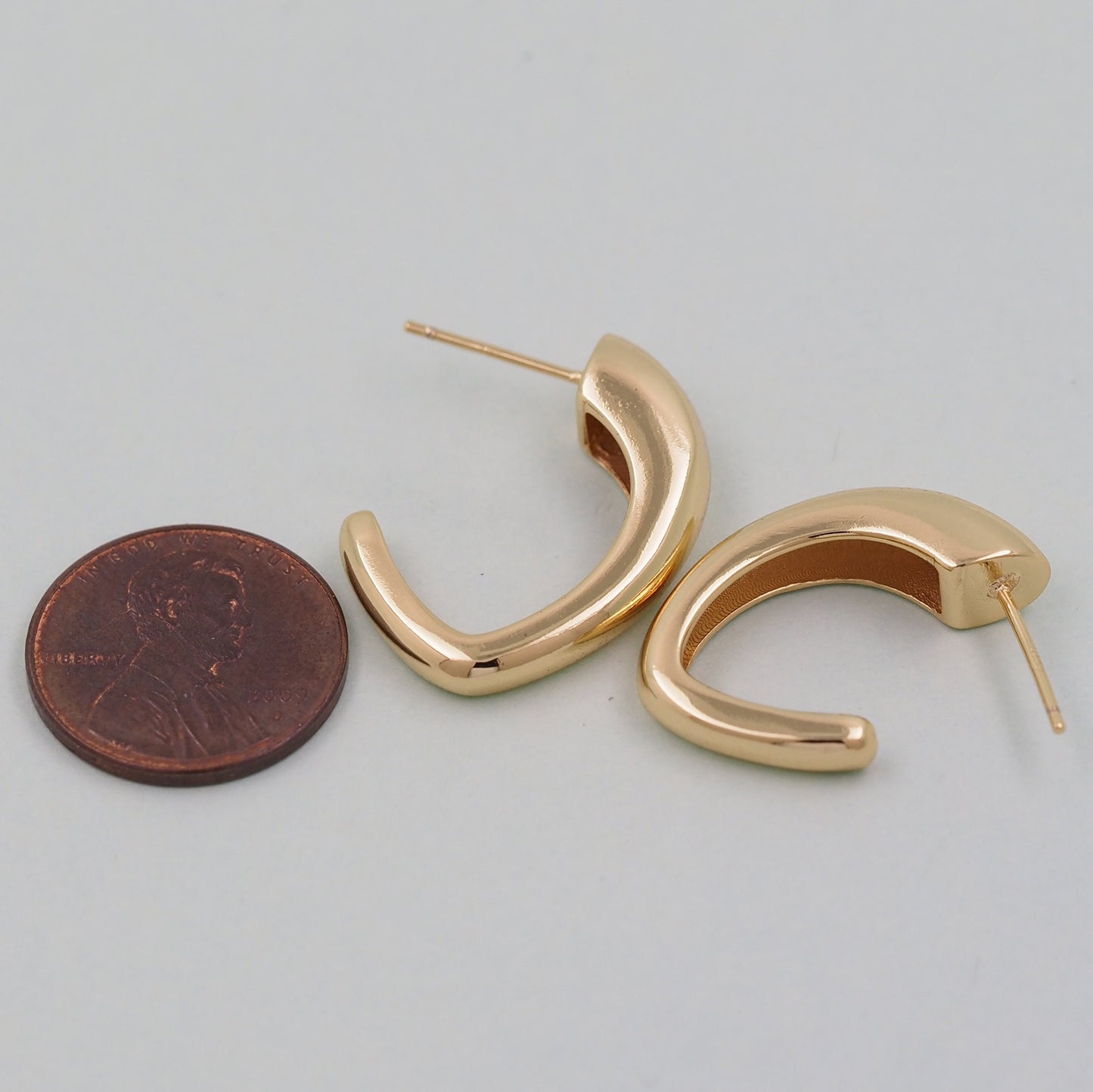 1pair 18K Gold Filled geometry Hoops Earrings,Gold Earrings,Dainty Hoops Huggie,Gold Huggies Hoop Earrings