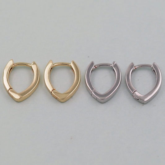 1pair 18K Gold Filled geometry Hoops Earrings,Gold V Earrings,Dainty Hoops Huggie,Gold Huggies Hoop Earrings