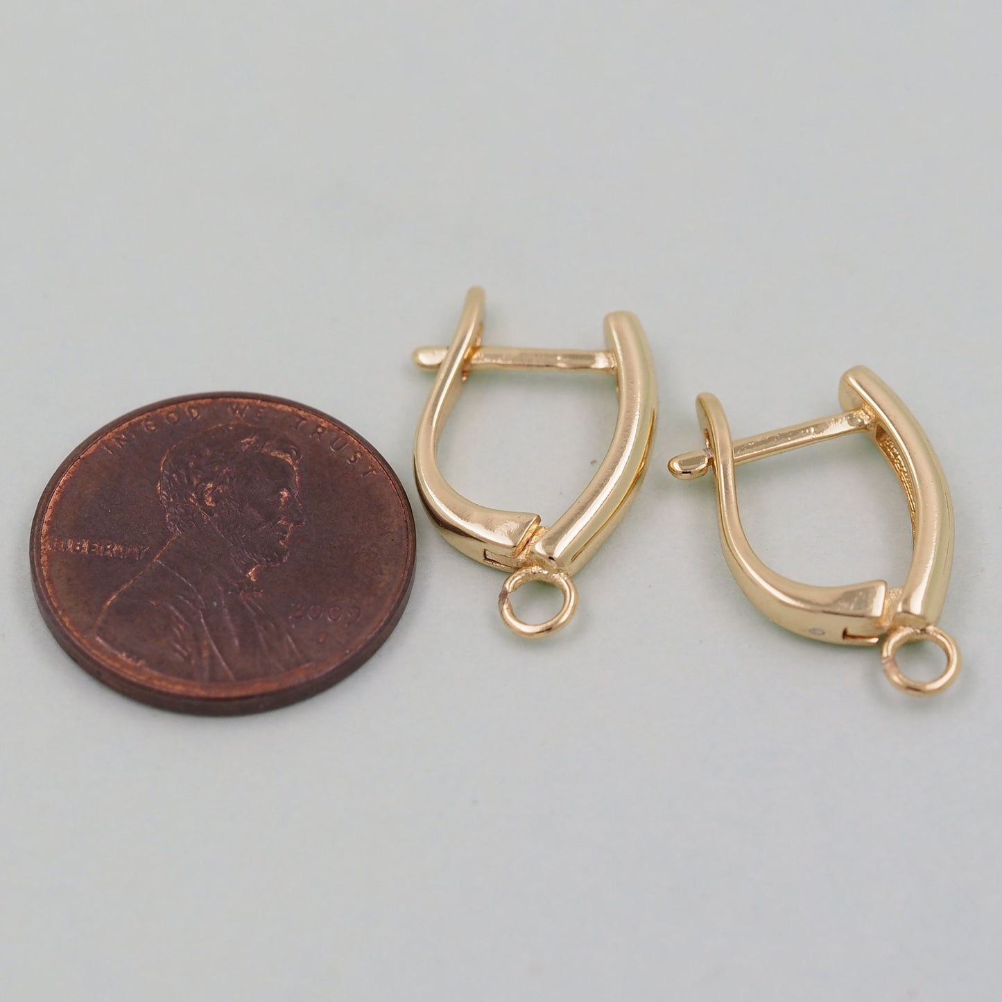 1pair 18K Gold Filled earring components,Gold Earrings,Dainty Hoops Huggie,Gold Huggies Hoop Earrings