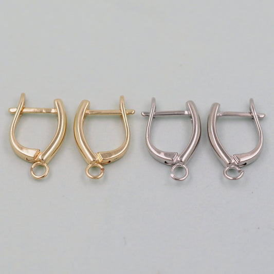 1pair 18K Gold Filled earring components,Gold Earrings,Dainty Hoops Huggie,Gold Huggies Hoop Earrings