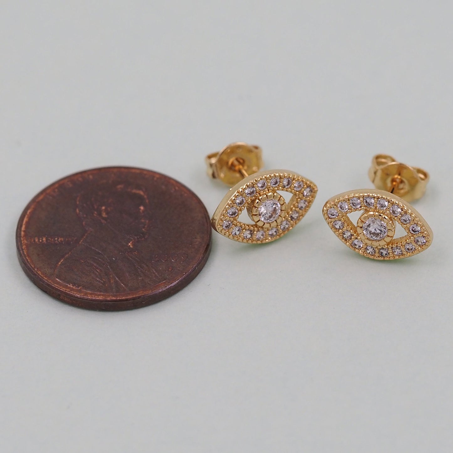 1pair 18K Gold Filled Evil Eye Hoops Earrings,Gold Earrings,Dainty Hoops Huggie,Gold Huggies Hoop Earrings