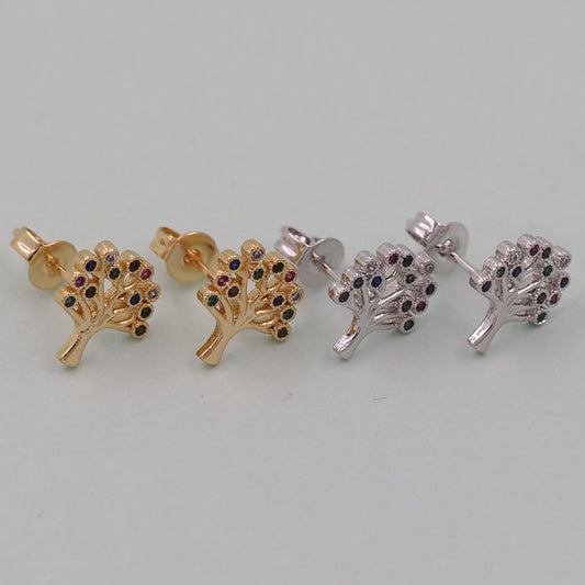 1pair 18K Gold Filled life Treer Earrings,Gold Earrings,Dainty  Earrings