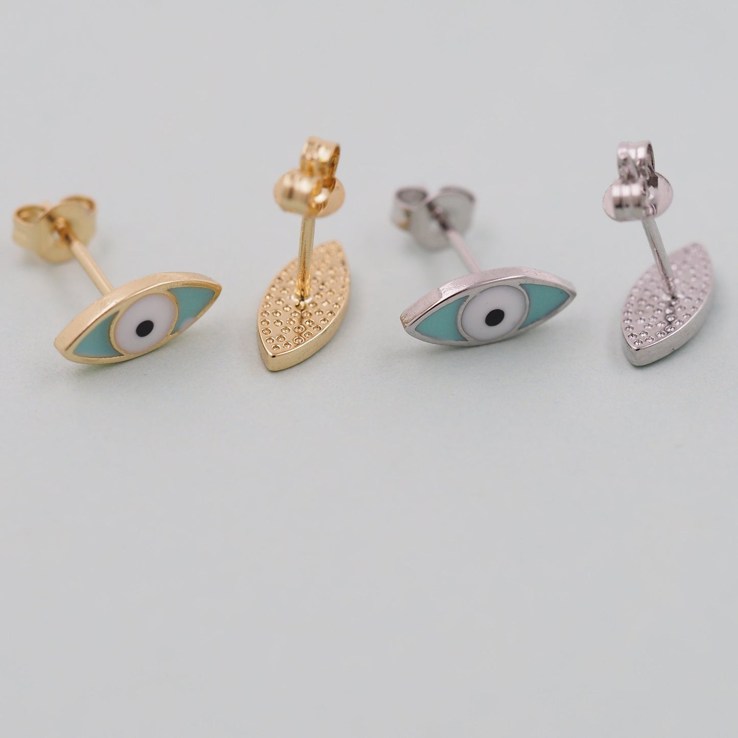 1pair 18K Gold Filled Evil EYE Earrings,Gold Earrings,Dainty Earrings