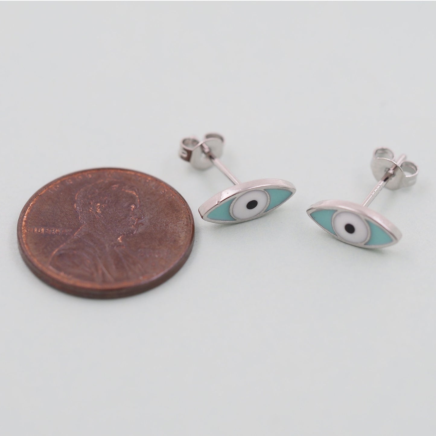 1pair 18K Gold Filled Evil EYE Earrings,Gold Earrings,Dainty Earrings