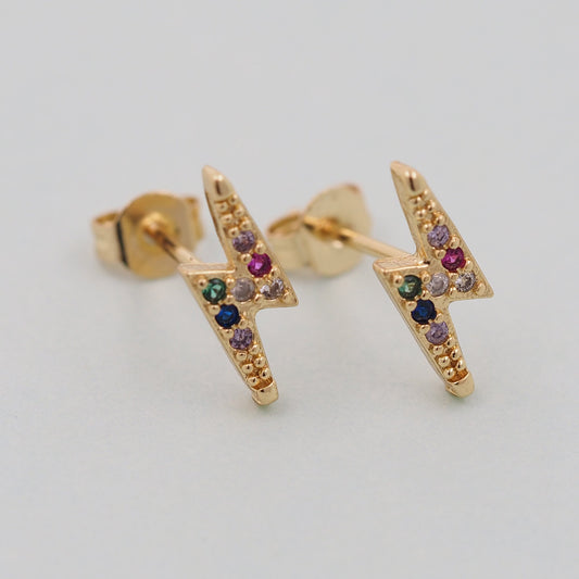 1pair 18K Gold Filled lightning Earrings,Gold Earrings,Dainty Earrings