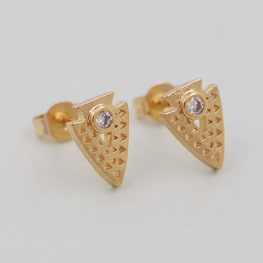 1pair 18K Gold Filled Triangle Earrings,Gold Earrings,Dainty Earrings