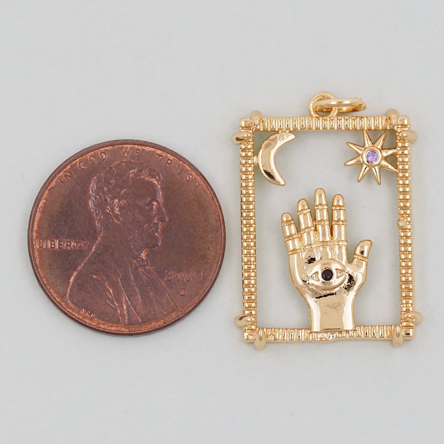 Gold Hamsa Hand Charms,18K Gold Filled Hamsa Pendant,Hamsa Hand Charm Bracelet Necklace for DIY Jewelry Making Supply