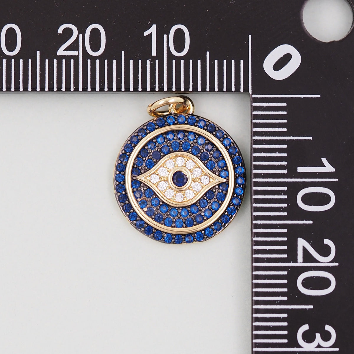 18K Gold Filled Evil Eye Charm Pendant for Jewelry Making