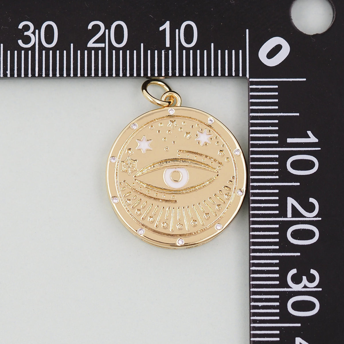 18K Gold Filled Evil Eye Pendant,Evil Eye Charm Bracelet Necklace for DIY Jewelry Making Supply