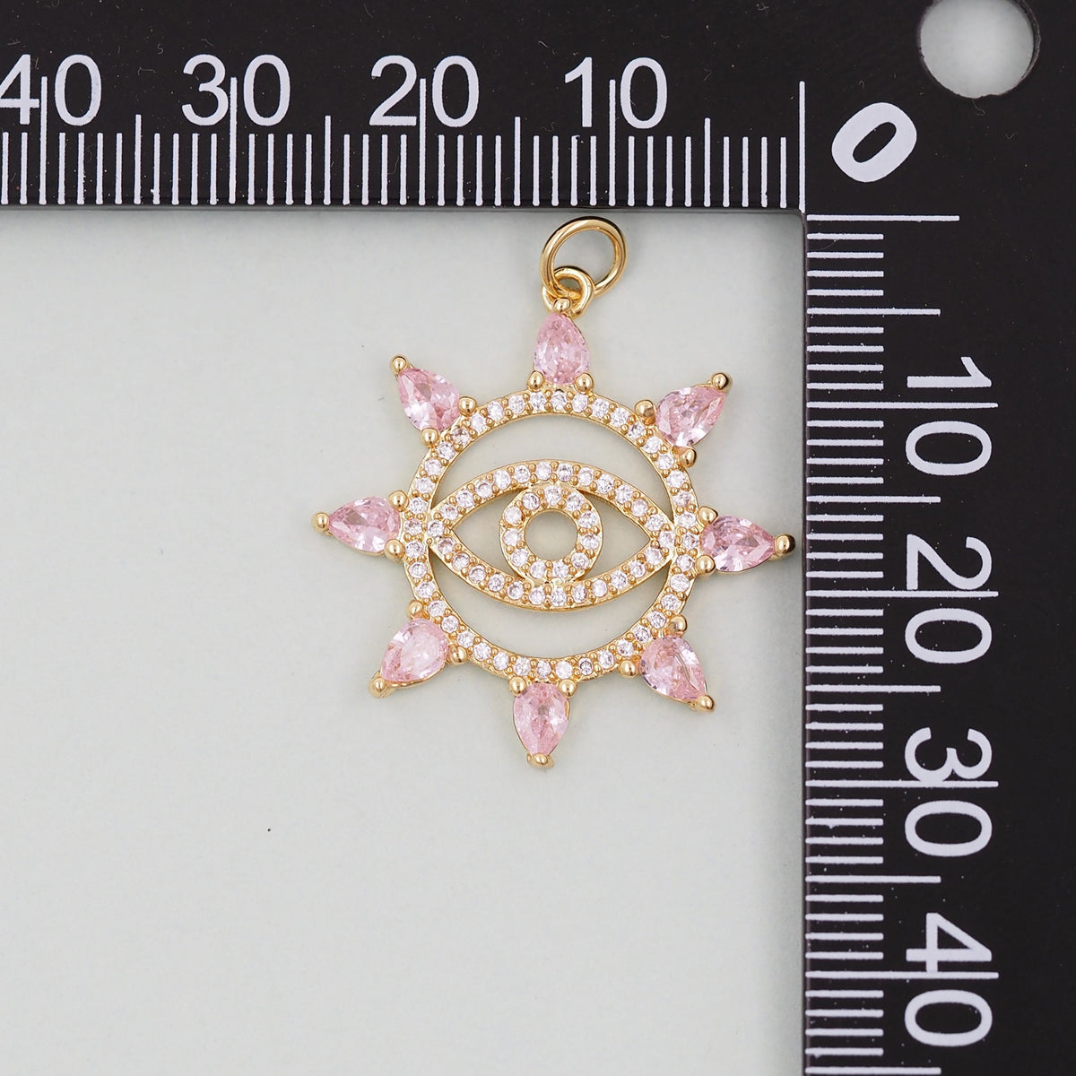 18K Gold Filled Evil Eye Charm Pendant for Jewelry Making